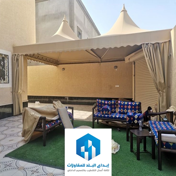 مظلات برجولات حدائق حي الرمال الرياض