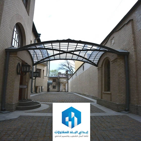 مظلات مداخل حديد حي الروضة الرياض