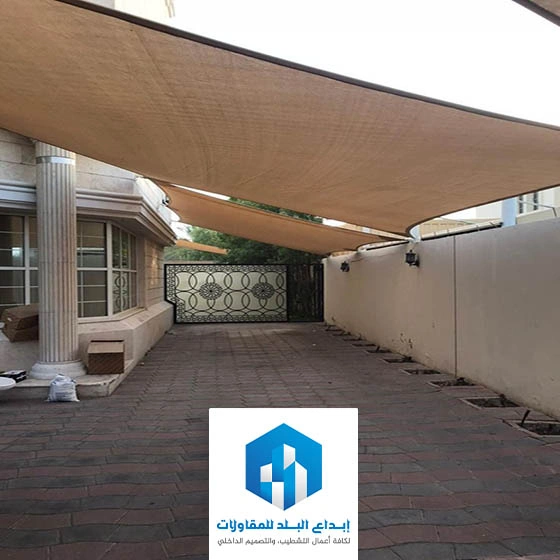 مظلات مداخل قماش حي الورود الرياض