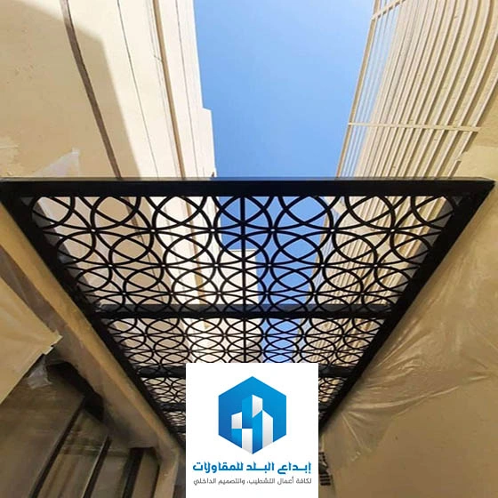 مظلات مداخل حديد حي الياسمين الرياض